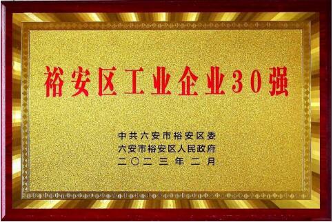 裕安區工業(yè)企業(yè) 30 強