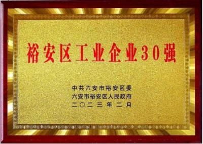 安徽六安裕安區工業(yè)企業(yè)30 強